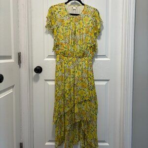 Shoshanna Yellow Floral Candela Dress Size 16 US